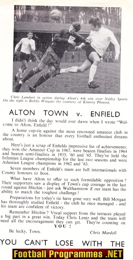 Alton Town v Enfield 1970s