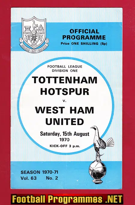 Tottenham Hotspur v West Ham United 1970