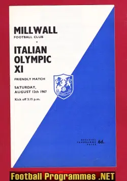 Millwall v Italian Olympic 1967 - Friendly Match - Italy Team