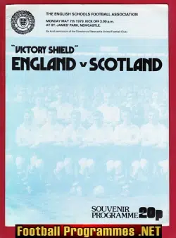 England v Scotland 1979 - Schoolboys Victory Shield at Newcastle