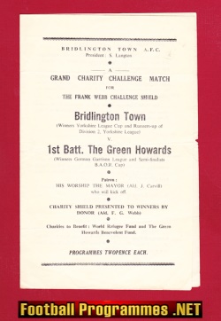 Bridlington Town v 1st Battalion The Green Howards 1960s ? Army