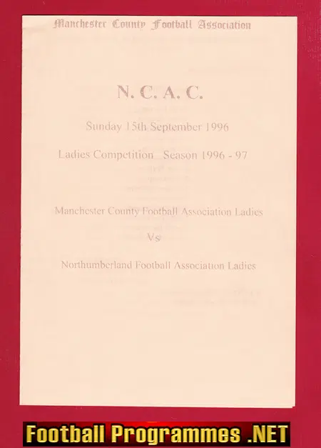 Manchester County Ladies v Northumberland 1996 – NCAC Womens Football