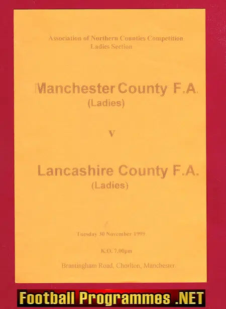 Manchester County Ladies v Lancashire 1999 – Womens Football Chorlton