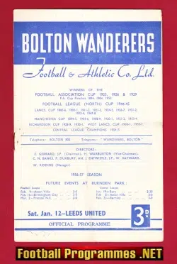 Bolton Wanderers v Leeds United 1957