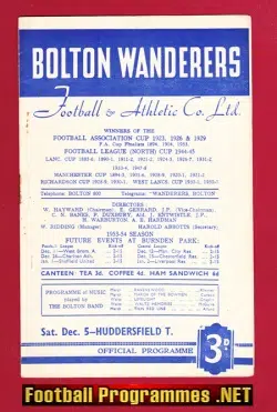 Bolton Wanderers v Huddersfield Town 1953