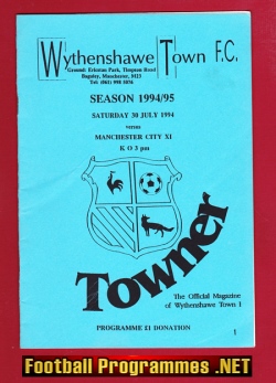 Wythenshawe Town v Manchester City 1994 – Friendly Baguley