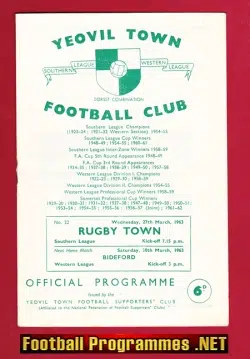 Yeovil Town v Rugby Town 1963
