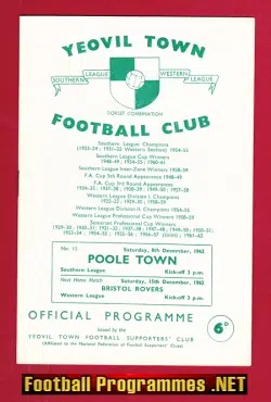 Yeovil Town v Poole Town 1962