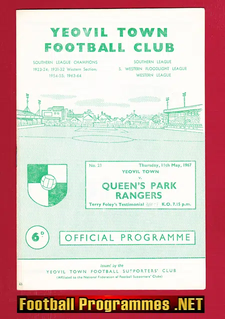 Terry Foley Testimonial Benefit Match Yeovil Town 1967