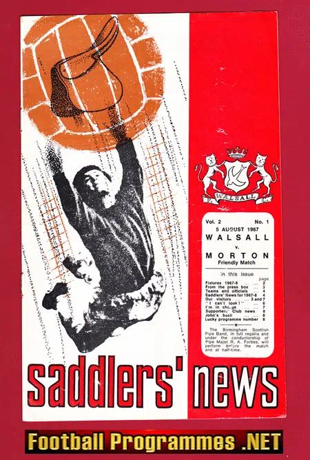 Walsall v Greenock Morton 1967 – Friendly Match