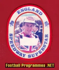 England Speedway Rider Cloth Patch Badge - 1980s