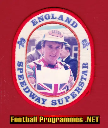 England Speedway Rider Cloth Patch Badge - 1980s