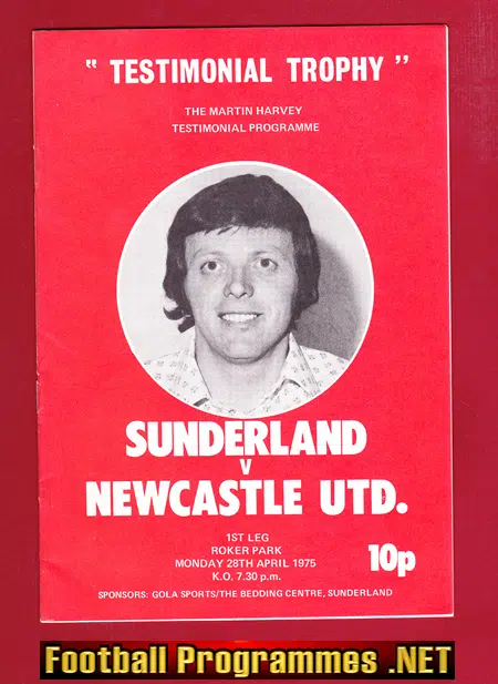 Martin Harvey Testimonial Benefit Match Sunderland 1975