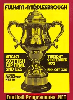 Fulham v Middlesbrough 1975 - Texaco Cup