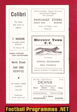 Bicester Town v Chipping Norton 1954