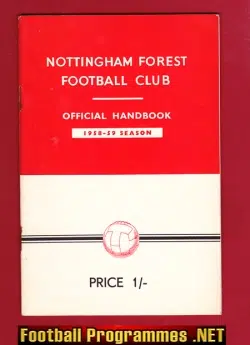 Nottingham Forest Football Club Official Handbook 1958 - 1959