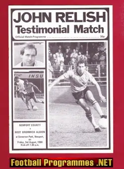John Relish Testimonial Benefit Game Newport County 1984