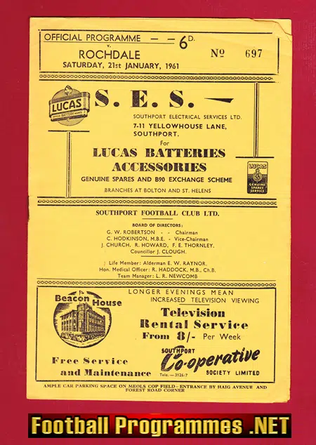 Southport v Rochdale 1961