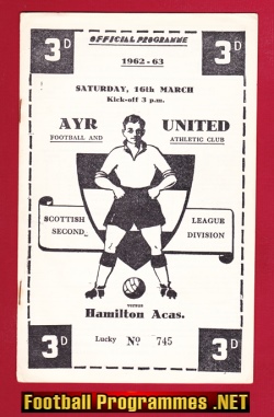 Ayr United v Hamilton Accidemical 1963