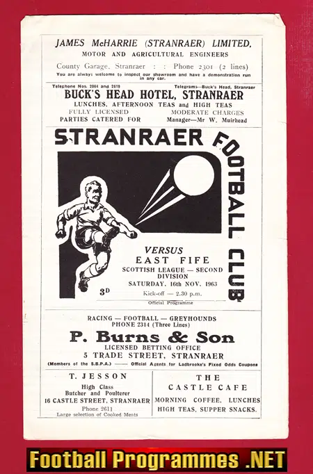 Stranraer v East Fife 1963