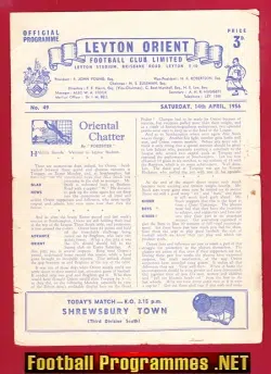 Leyton Orient v Shrewsbury 1956