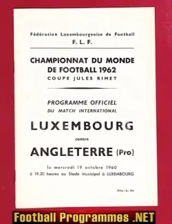 Luxembourg v England 1960