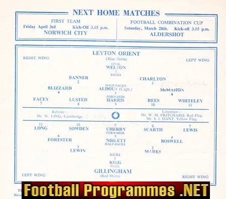 Leyton Orient v Gillingham 1953