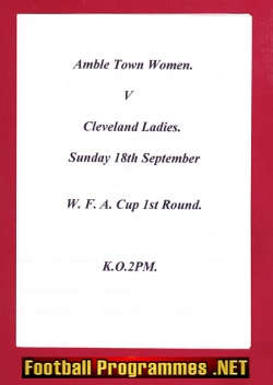 Amble Town Ladies v Cleveland 1990’s ? – WFA Cup Womens Football