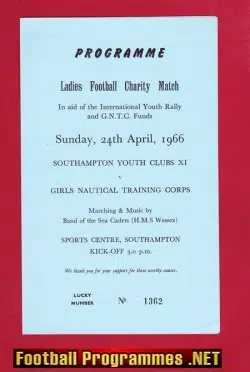 Southampton Ladies v Girls Nautical Training Corps 1966 - Womens Football