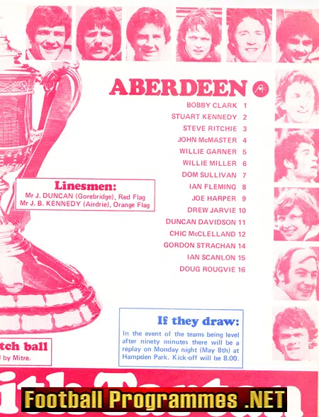 Aberdeen v Glasgow Rangers 1978 - Scottish Cup Final Hampden