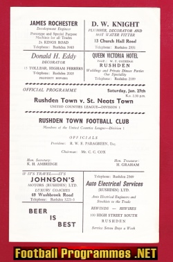 Rushden Town v St Neots Town 1966 ?