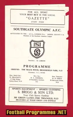 Southgate Olympic AFC v Cuaco 1962 - Southern Amateur League