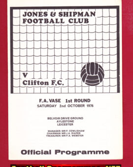Jones & Shipman v Clifton 1976 – FA Vase Leicester