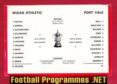 Port Vale v Wigan Athletic 1969 - FA Cup Replay Old Trafford