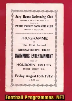 Holborn Swimming Baths First Annual Swim Meeting 1912