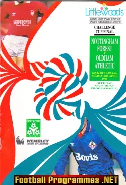 Oldham Athletic v Nottingham Forest 1990 - League Cup Final