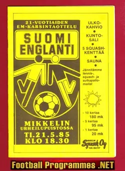 Finland v England 1985 - Suomi