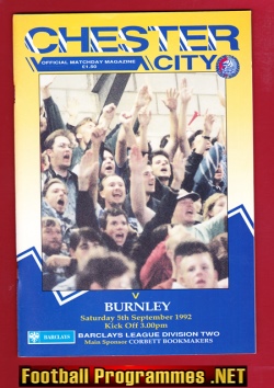 Chester City v Burnley 1992 – First League Game at Deva 1st