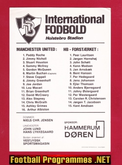 HB Forstaerket v Manchester United 1976 Pre Season Tour Denmark