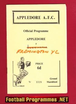 Appledore v Fremington YC 1970 – Cancelled