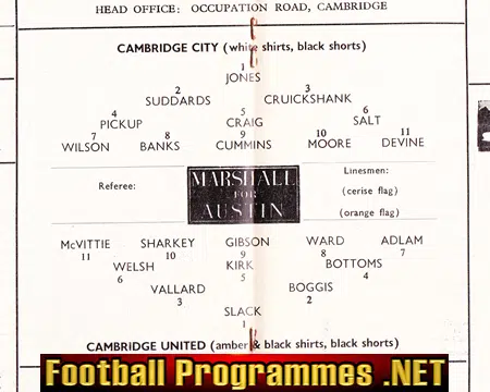 Cambridge City v Cambridge United 1962