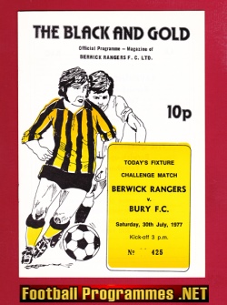 Berwick Rangers v Bury 1977 – Friendly Match