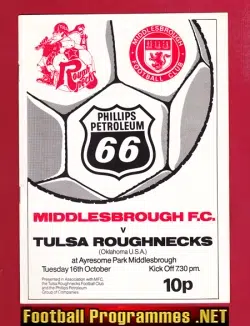 Middlesbrough v Tulsa Roughnecks 1979 - America USA Soccer Team