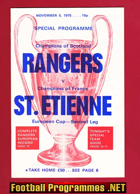 Glasgow Rangers v St Etienne 1975 – European Cup