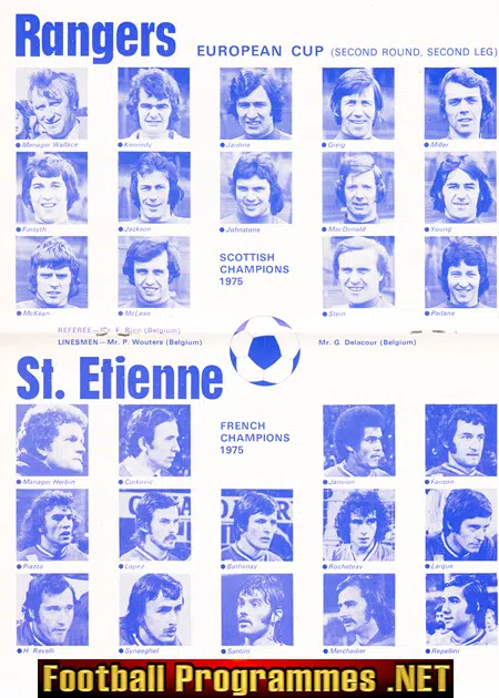 Glasgow Rangers v St Etienne 1975 - European Cup
