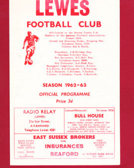 Lewes v East Grinstead 1962 – Sussex League