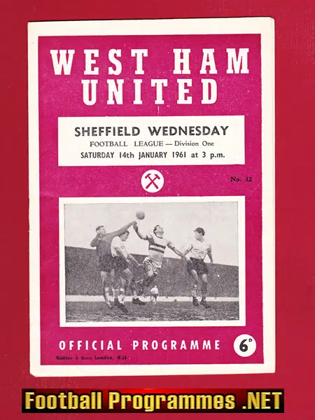 West Ham United v Sheffield Wednesday 1961