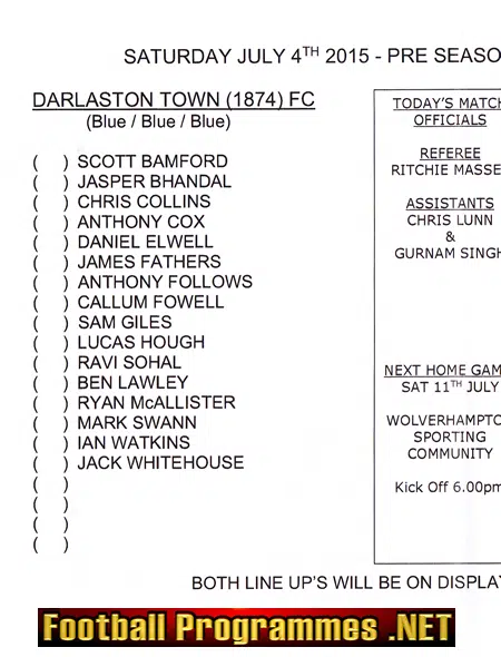 Darlaston Town v Black Country Rangers 2015 1st Bentley Pavilion