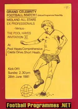 Midland All Stars v Pool Hayes X1 1981 - Walsall - Aston Villa