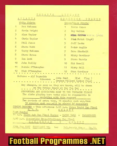 Atlanta v Edmonton Trades 1977 - Cohen Cup Final